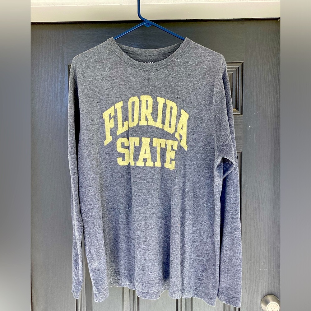 Vintage Florida State Long Sleeve T Shirt. Gray with Gold Letters. Size XL